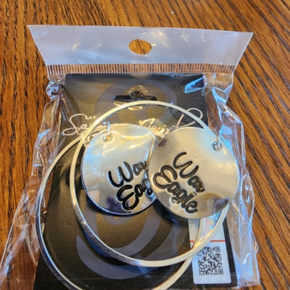 Auburn Collegiate Slogan Hoop Earrings